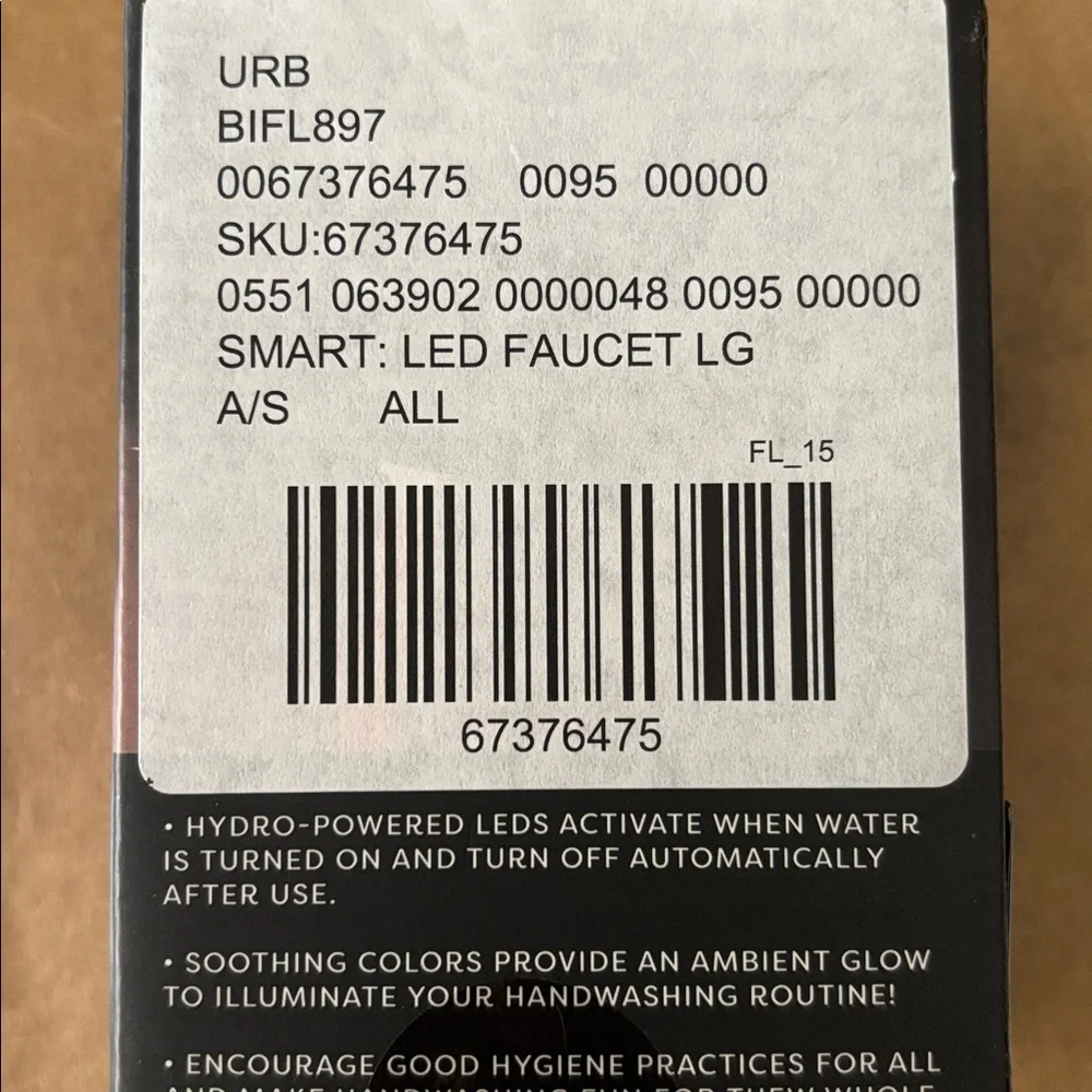 Urban outfitters Color-Changing LED Faucet Light - new in pkg hydropowered. GIFT